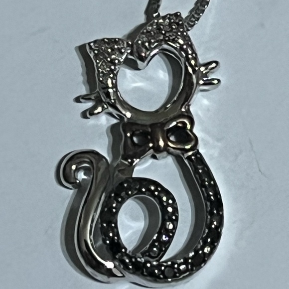 Kay Jewelers Silver and Black Cat Necklace - Picture 4 of 5